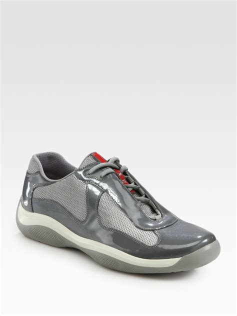 grey Prada sneakers